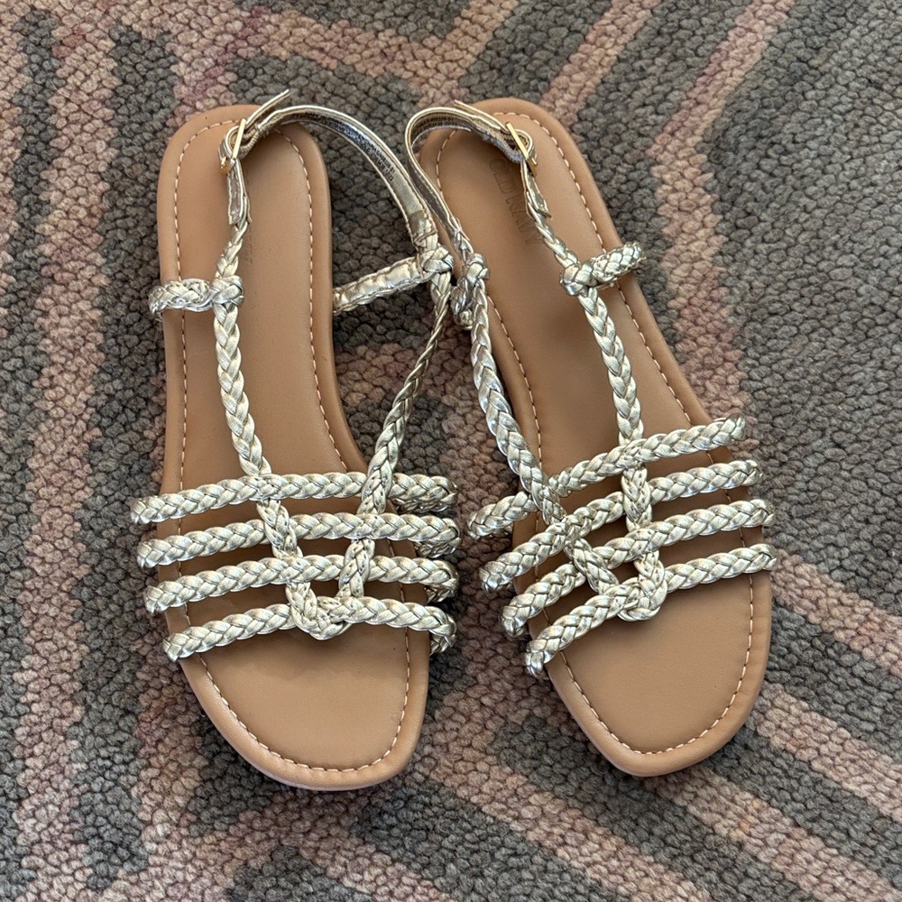 Old Navy Gold Metallic Braided Sandals